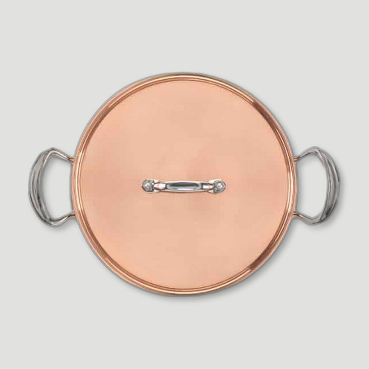 Top view of 26cm Copper Induction Casserole Pan & Lid from Samuel Groves - British Made Cookware
