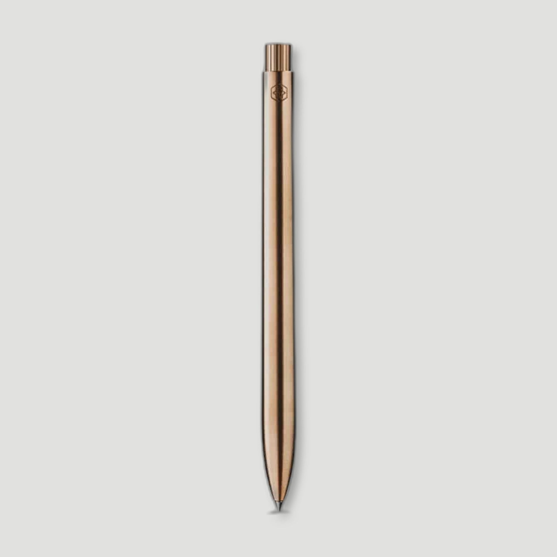 Front view of Aluminium 18ct Rose Gold Pen from Ajoto - British Made Pens