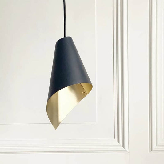 ARC Pendant in Black and Brushed Brass