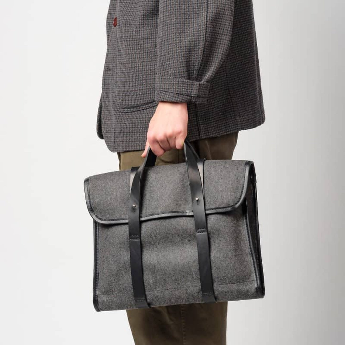 Barrett Flap Briefcase - Grey