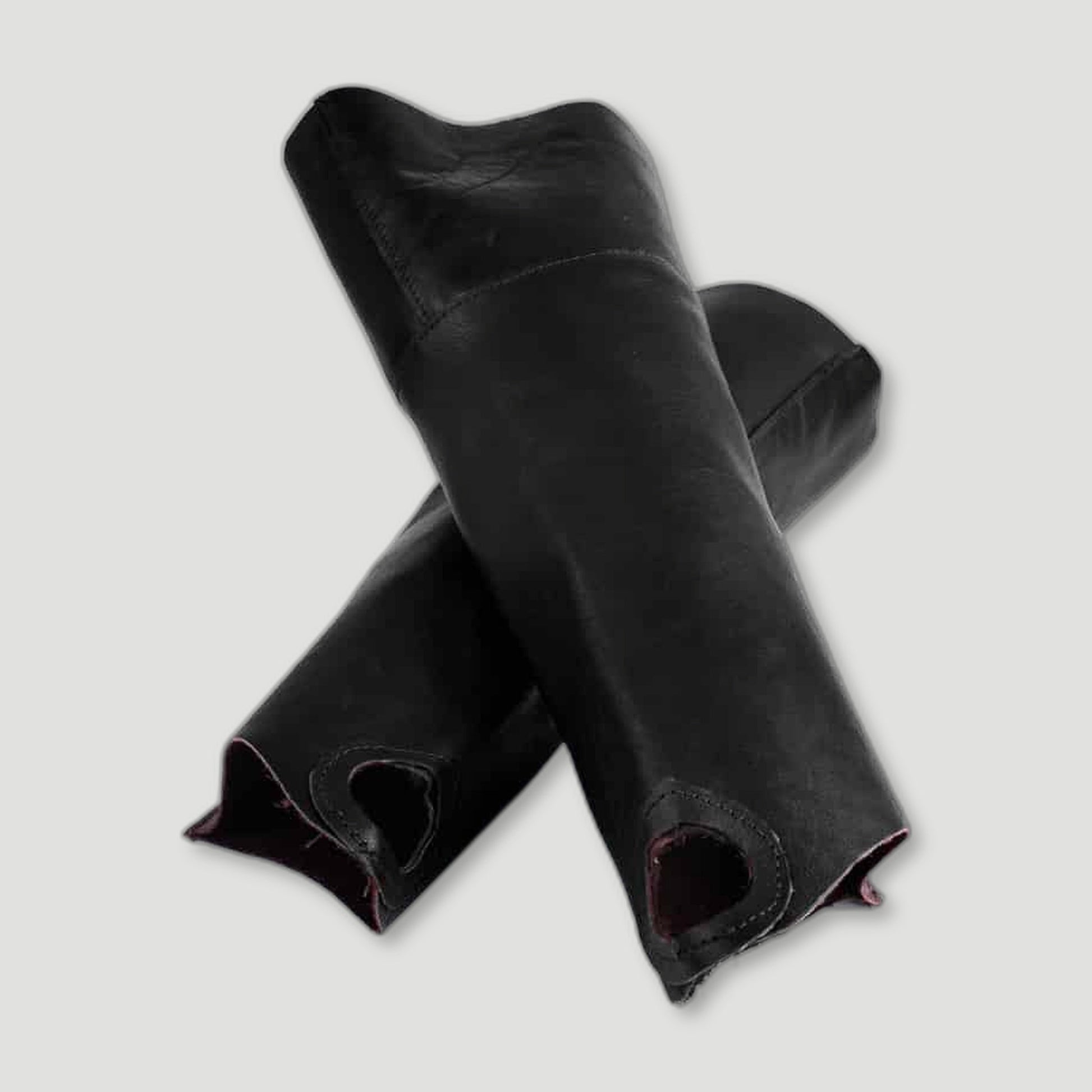 Black Leather Arm Protectors from Bradleys Tannery - British Made Gardening Gloves