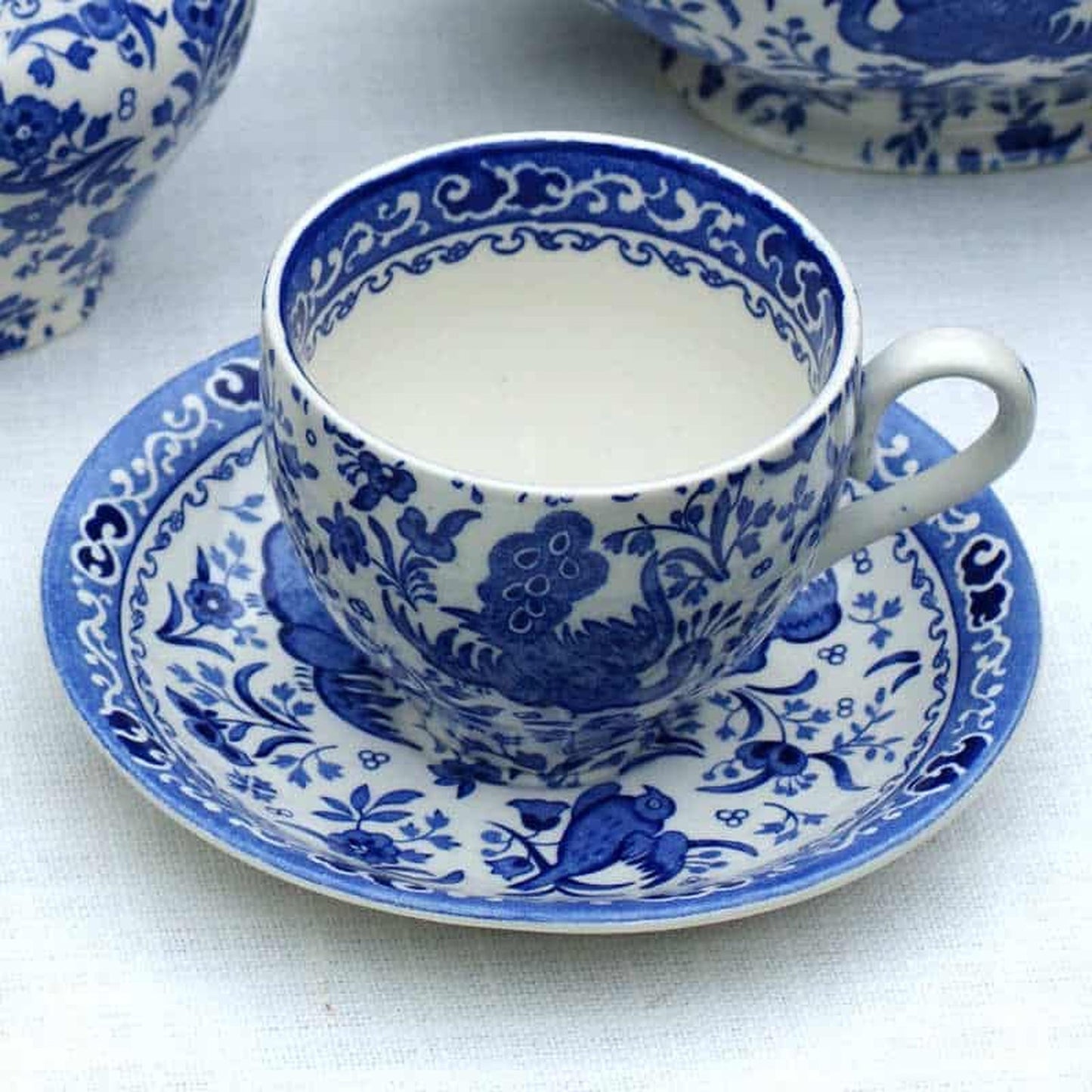 Blue Regal Peacock Teacup Gift Set
