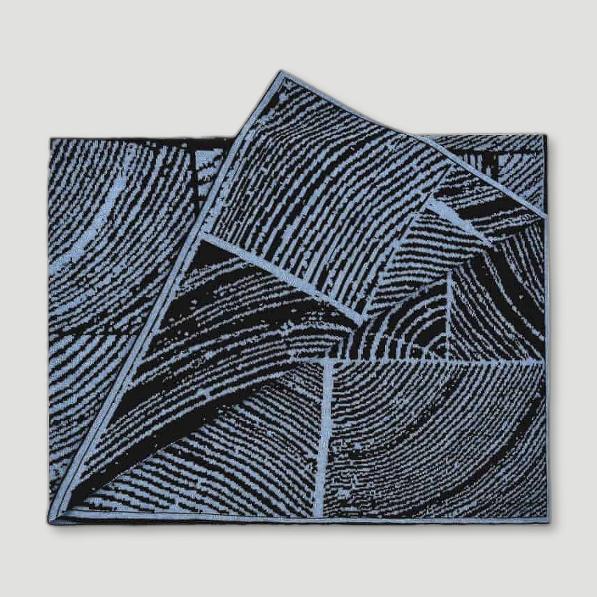 Blue Wood Block Throw from Ambar Living - British Made Homeware