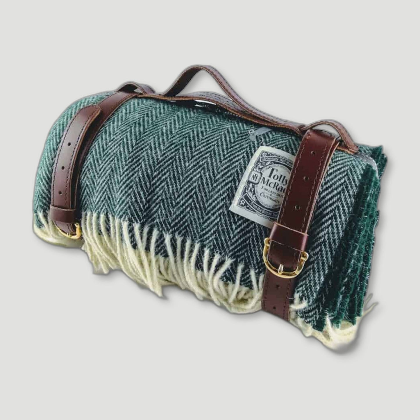 Botanical Green Blanket from Tolly McRae - British Made Wool Blankets