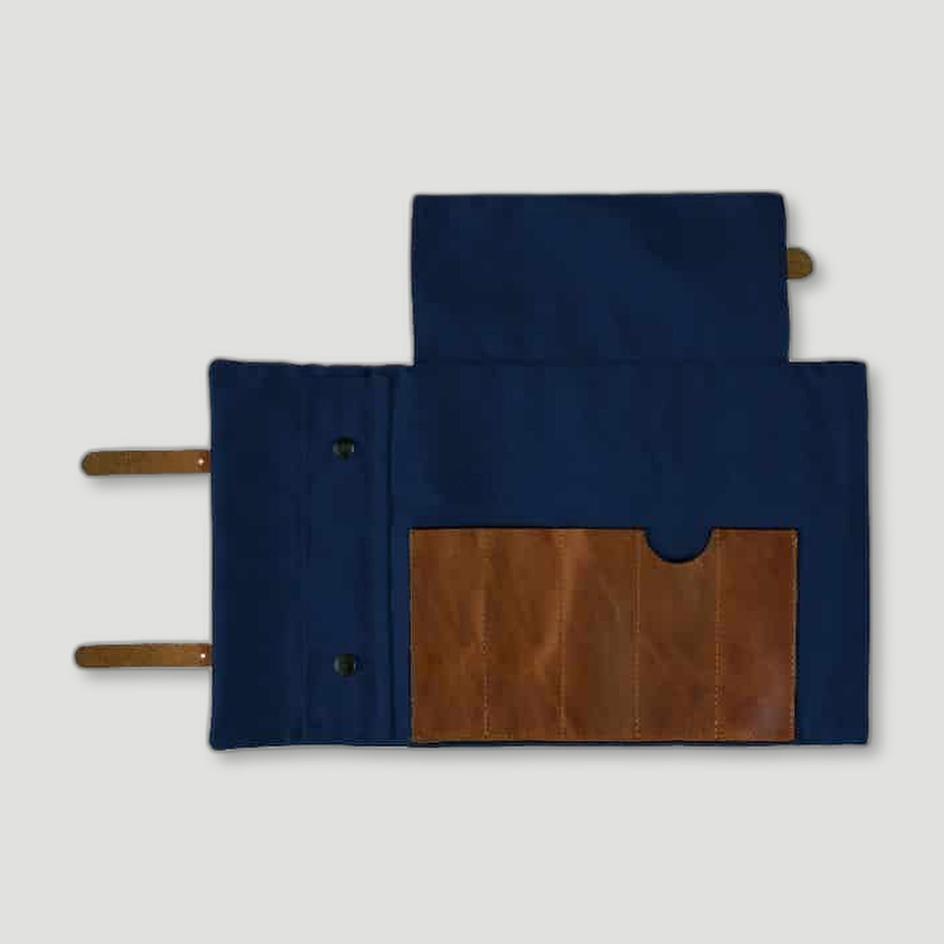 Side view of British Navy Canvas & Leather Artist Roll from Risdon & Risdon - British Made Aprons