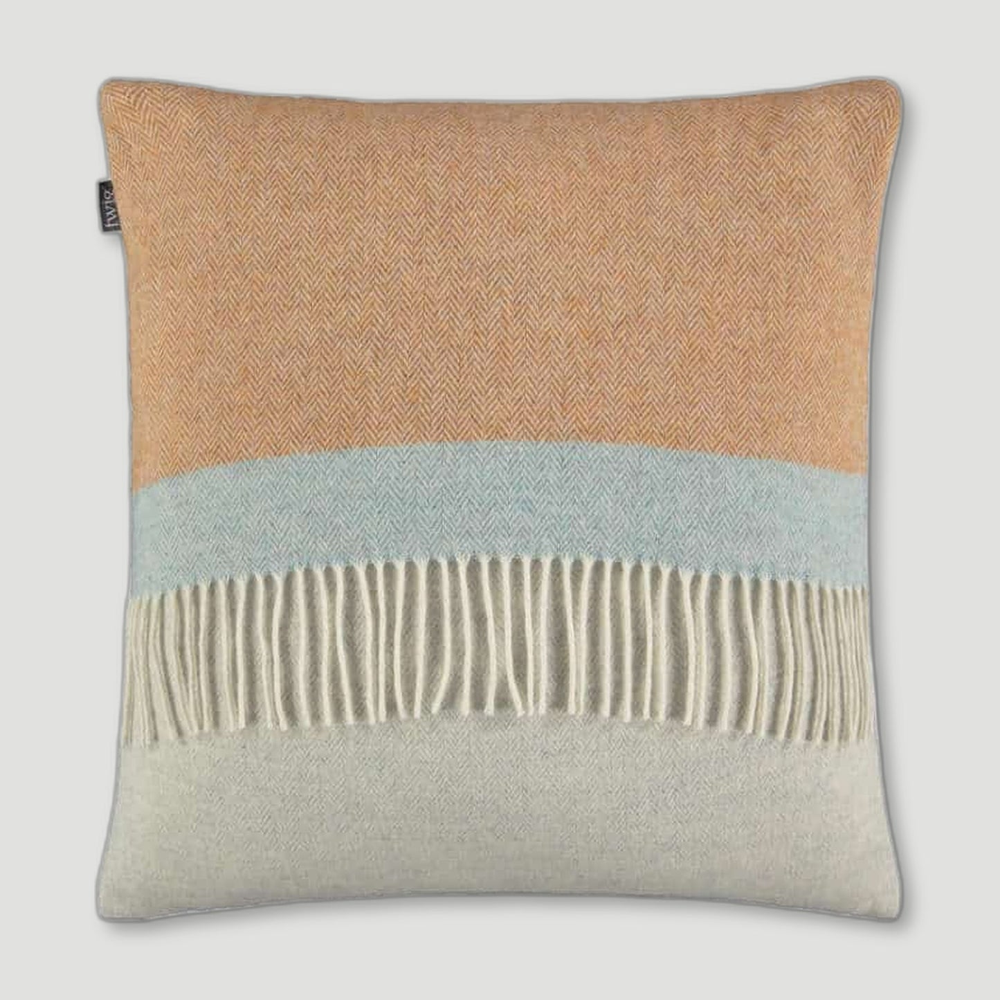 Front view of Brodie Cushion from Twig - British Made Wool Throws