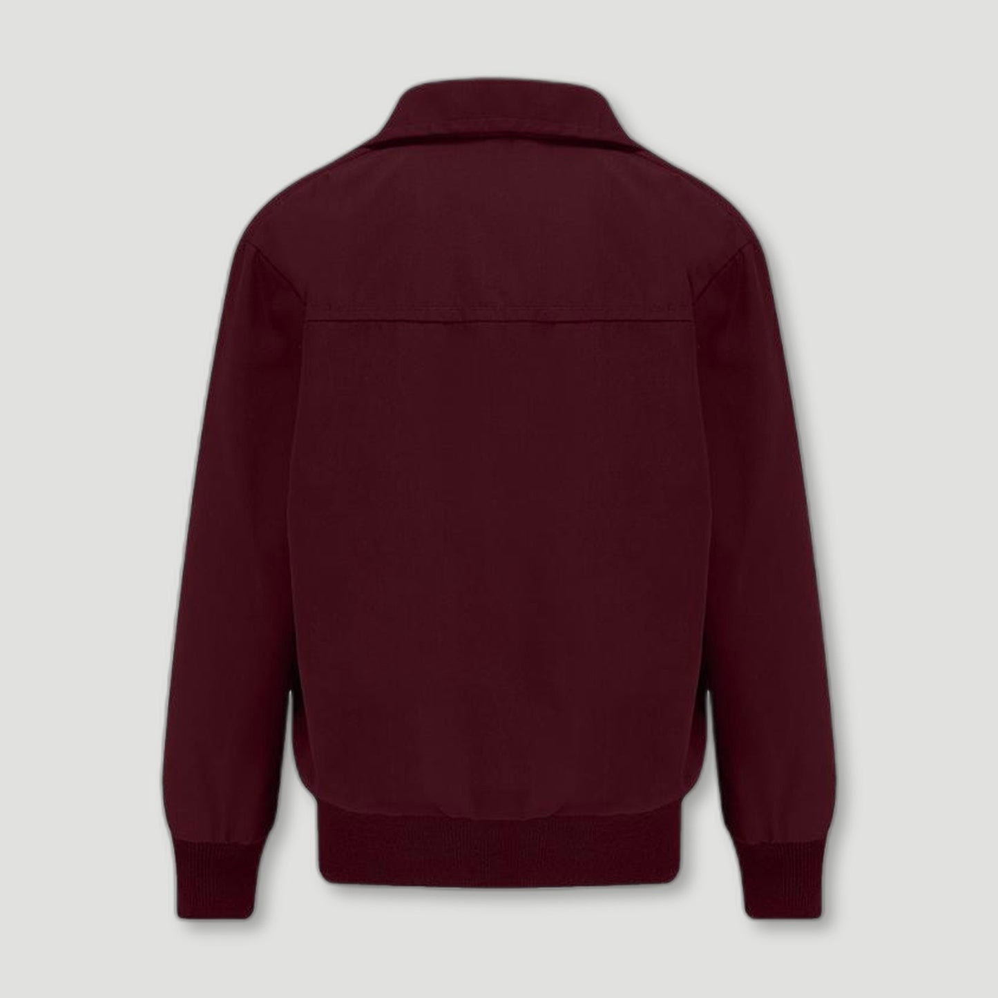 Back view of Burgundy Carnaby Boys Bomber Jacket from Brittanical London - British Made Children's Coats