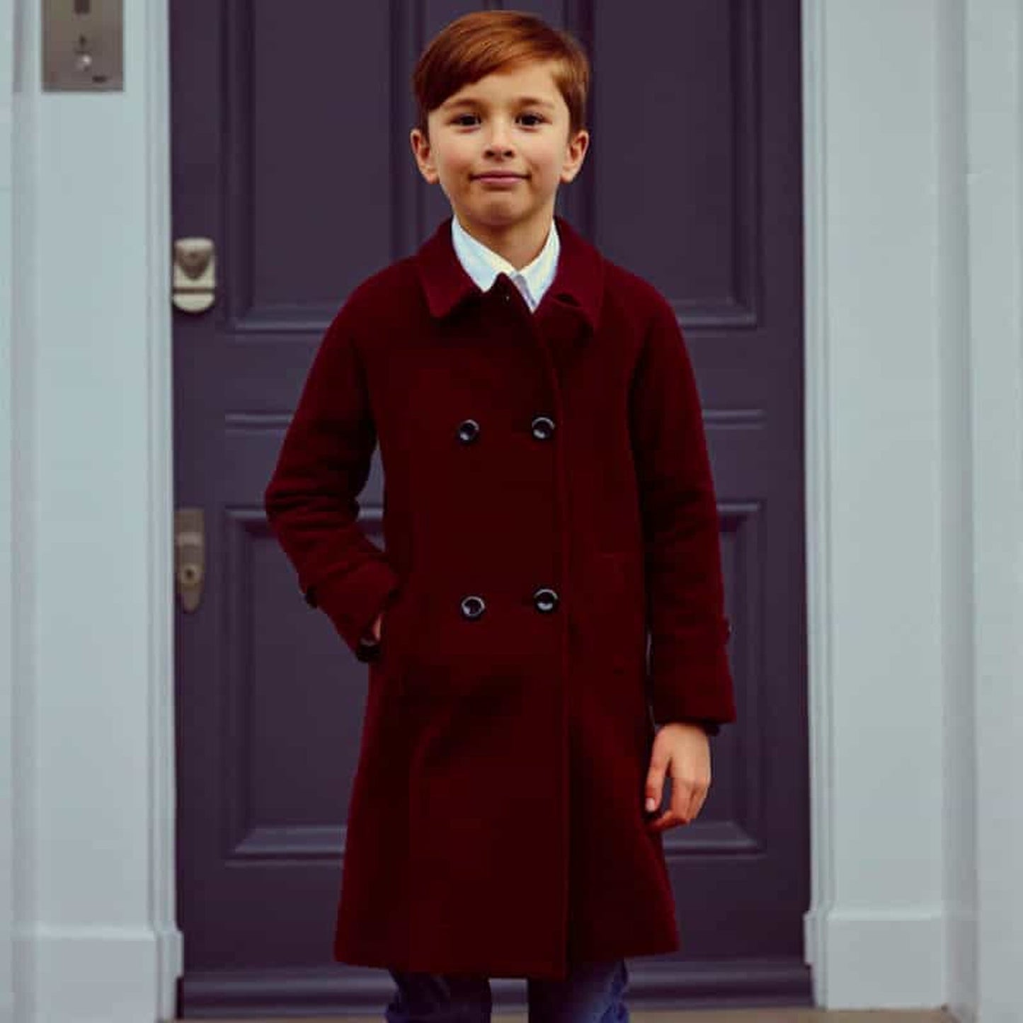 Burgundy Clerkenwell Boys Bridge Coat
