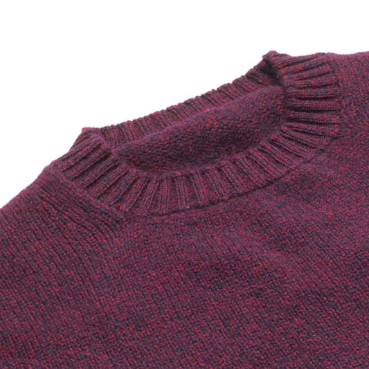 Burgundy Dean Lambswool Crew Neck Jumper