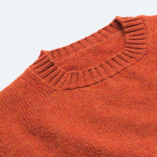 Burnt Orange Dean Lambswool Crew Neck Jumper