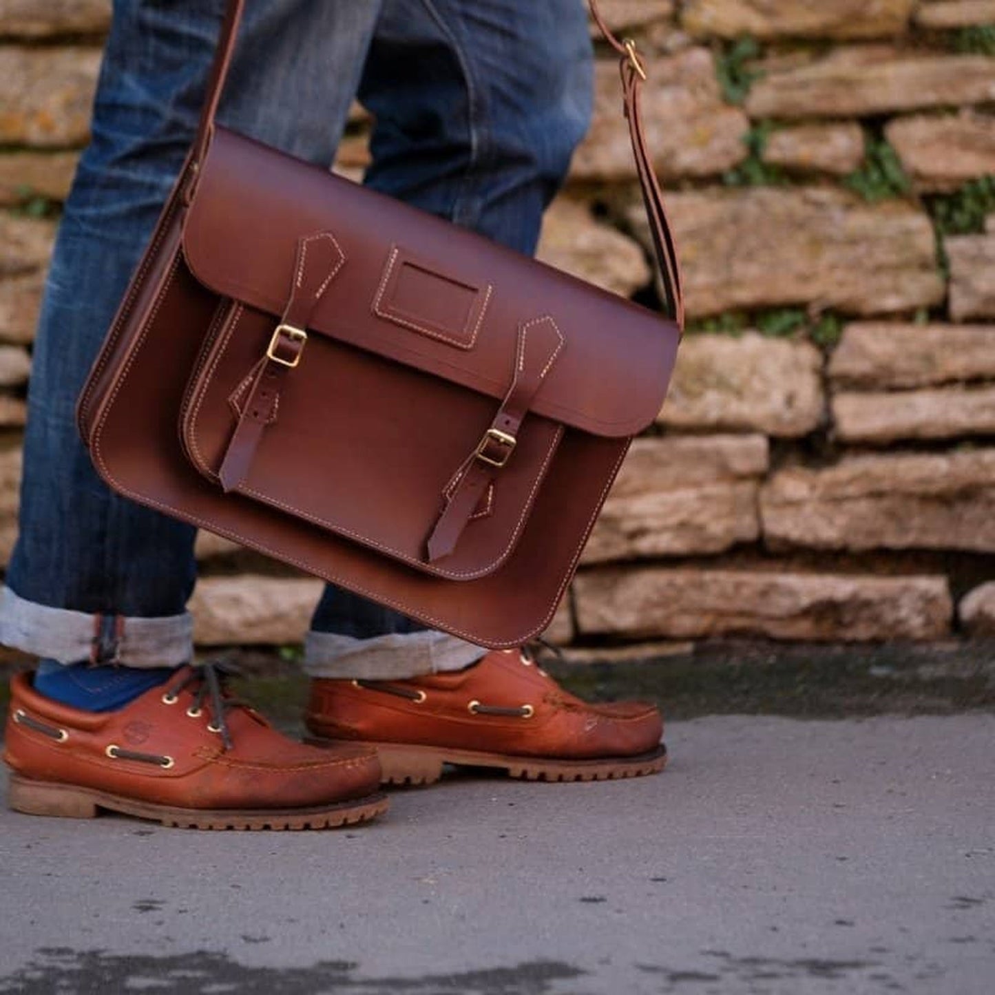 Leather Satchel - Chestnut Brown