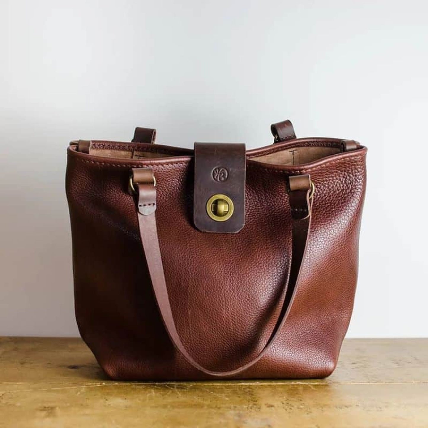 Chestnut Brown Ox Leather Tote Bag