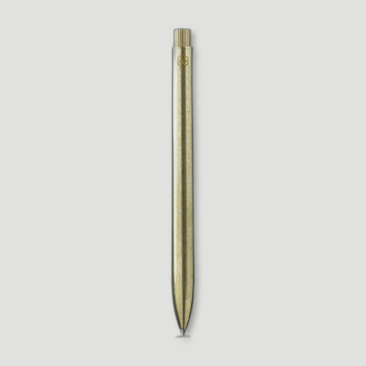 Front view of Classic Brass Pen from Ajoto - British Made Pens