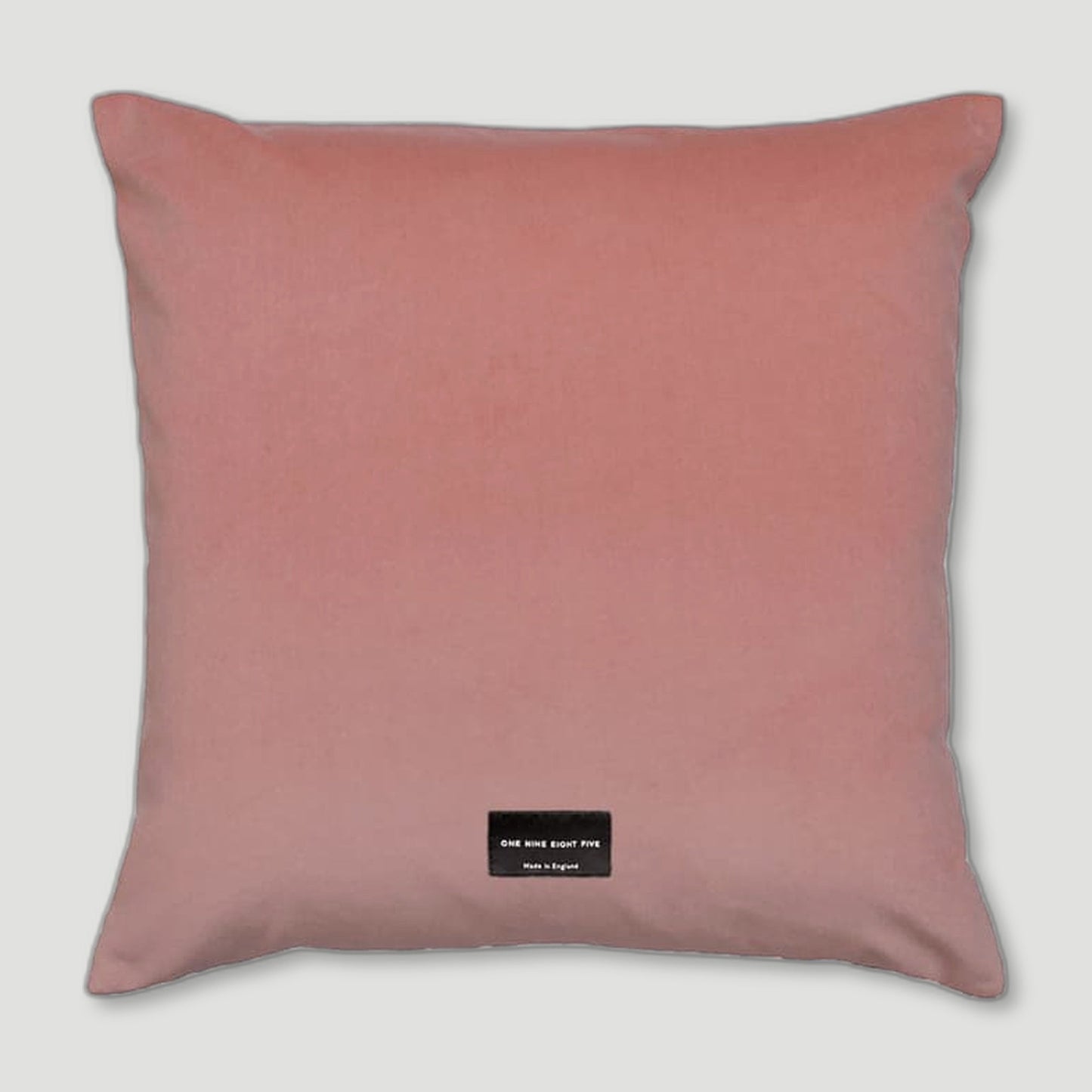 Back view of Dorsey Pink Cushion from One Nine Eight Five - British Made Homeware