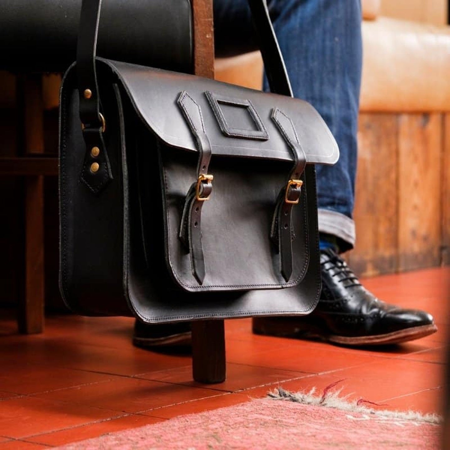 Leather Satchel - Ebony Black