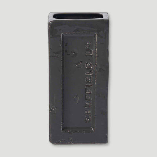 Front view of Grey Sheffield Brick Vase from Stolen Form - British Made Vases & Homeware