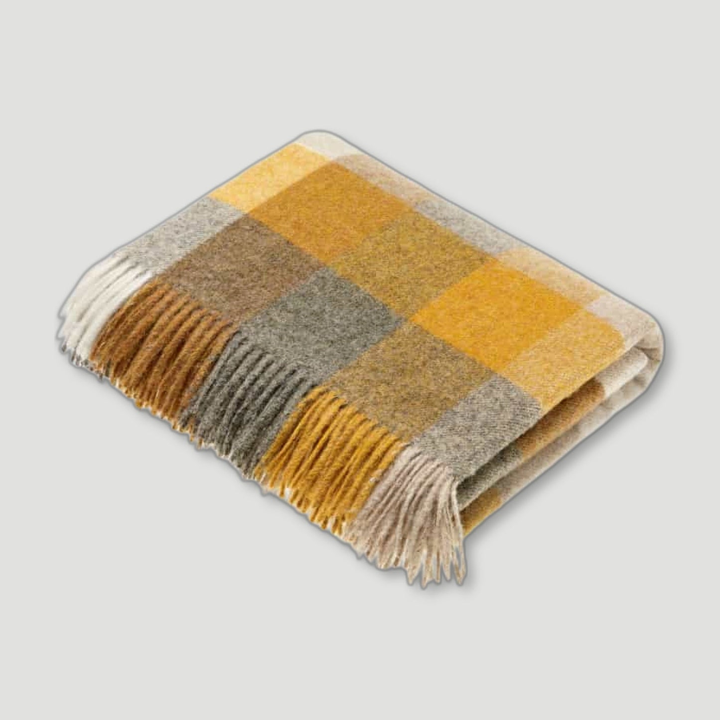Harlequin Mustard Throw from Bronte by Moon - British Made Wool Throws