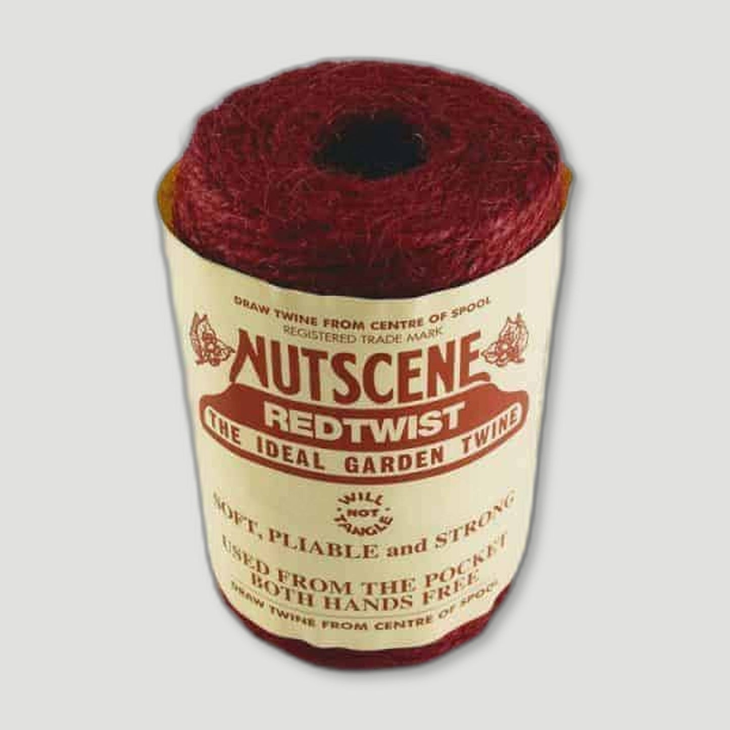 Tag detail of Heritage Red Twine from Nutscene - British Made Garden Twine