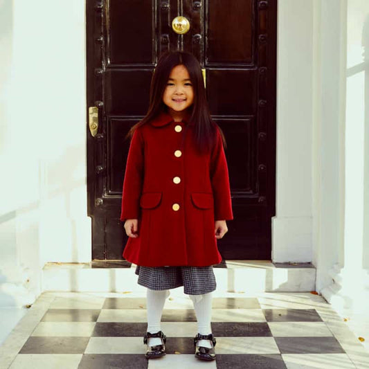 Kensington Girls Coat - Belgravia Burgundy