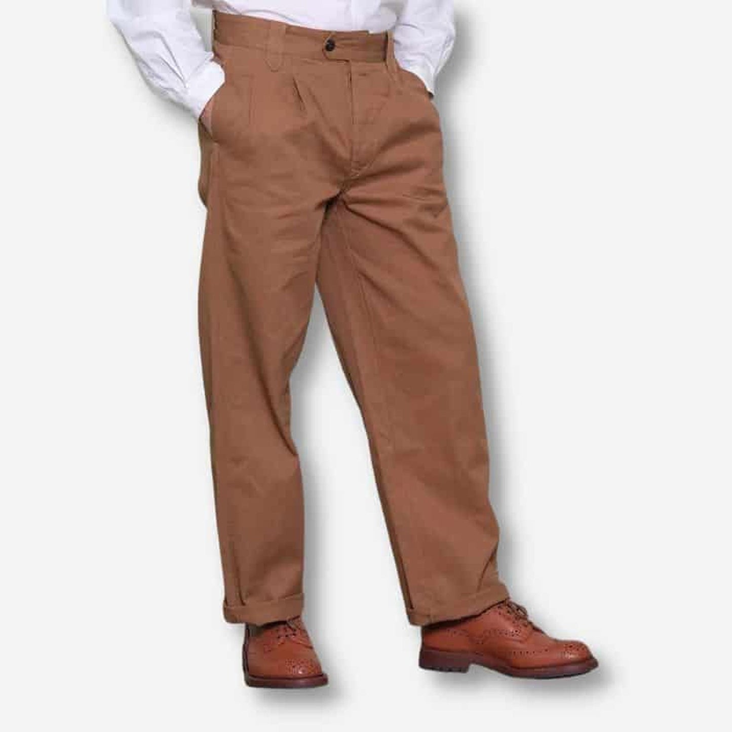 Khaki Cotton Work Trousers