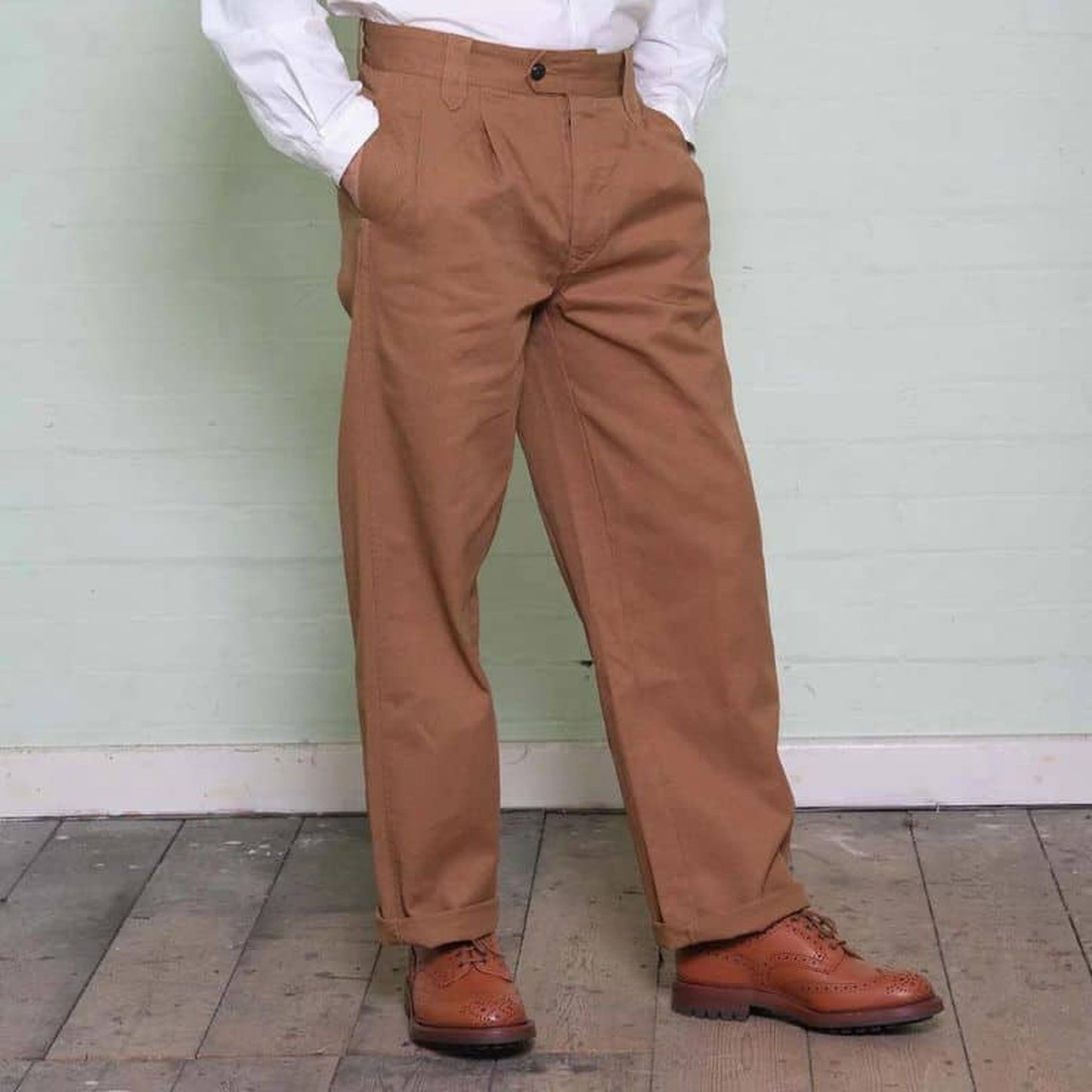 Khaki Cotton Work Trousers