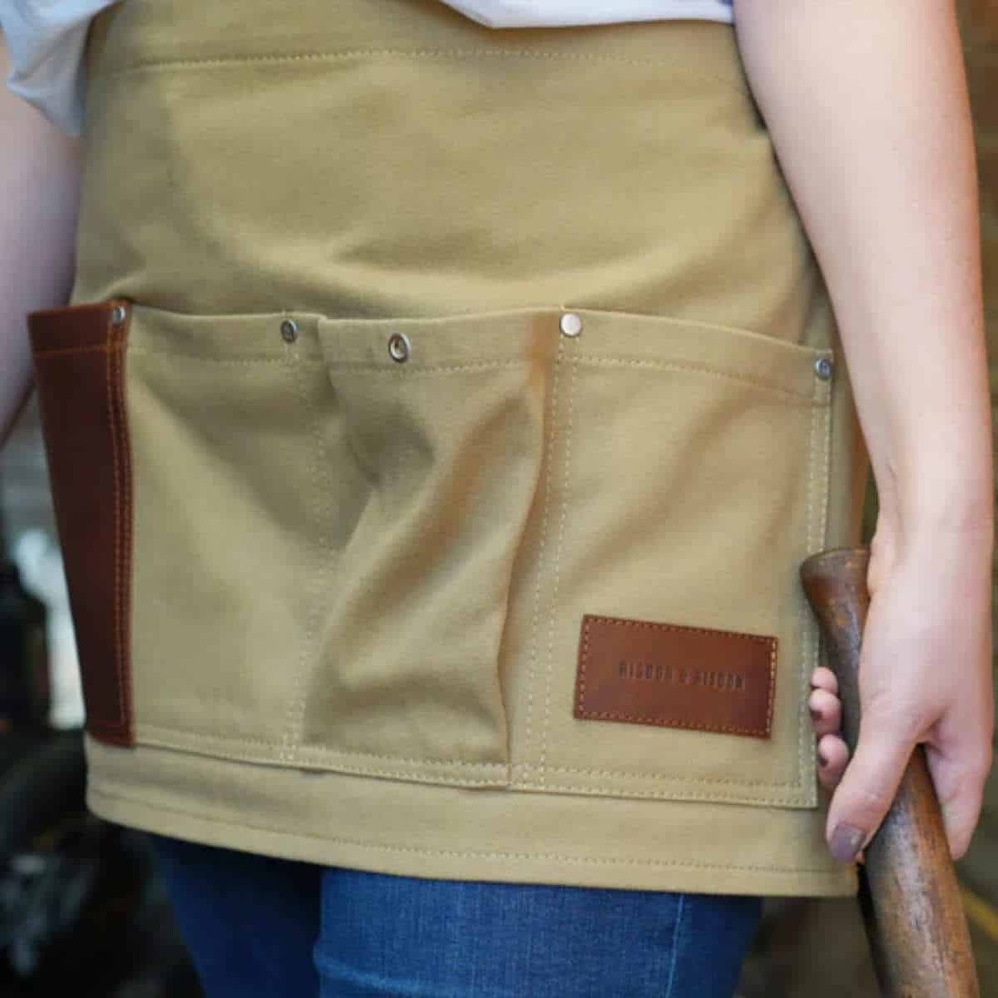 Khaki Green Gardener's Half Apron