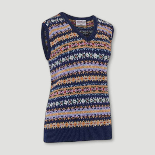 Ladies Country Fair Isle Slip - Navy from Michael Ross - British Made Wool Jumpers