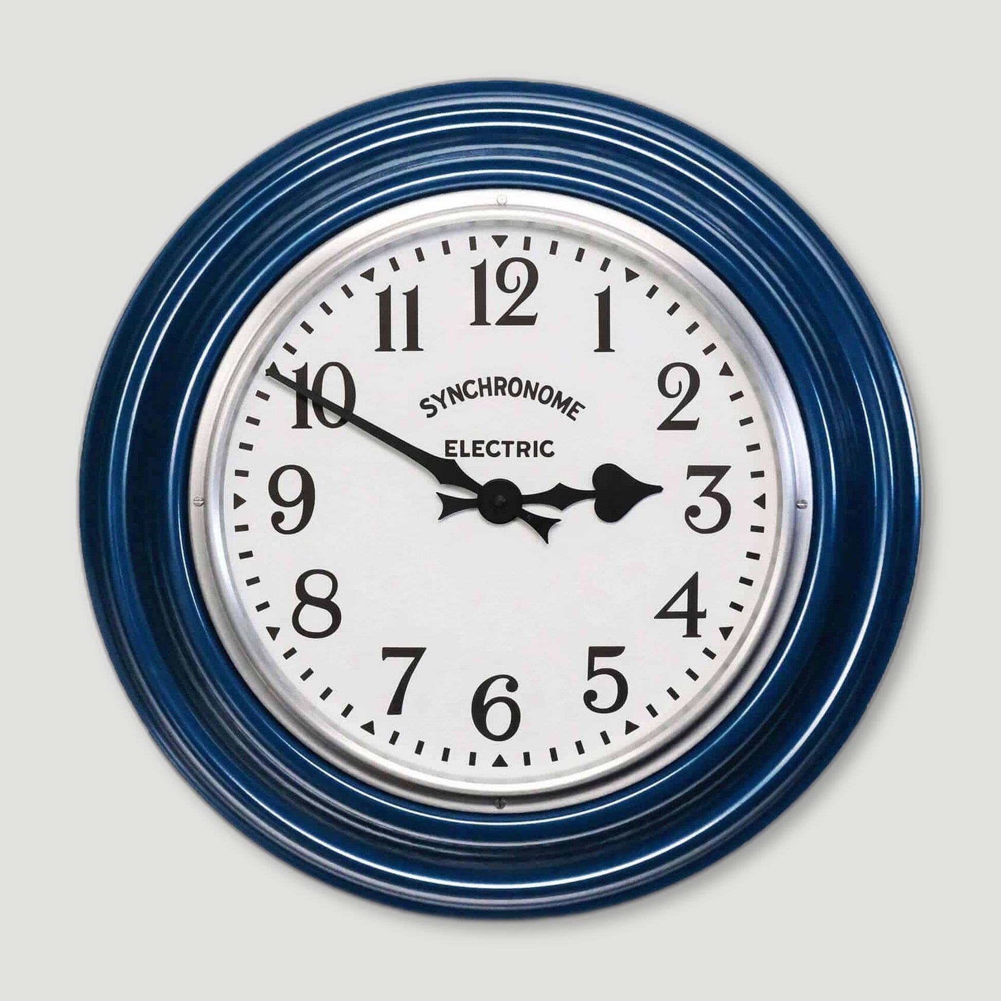 Tag detail of Maria Blue Factory Clock Arabic Numerals from Synchronome Clocks - British Made Wall Clocks