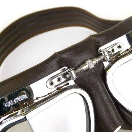 MK49 Compact Motorcycle Goggles - Chrome and Brown