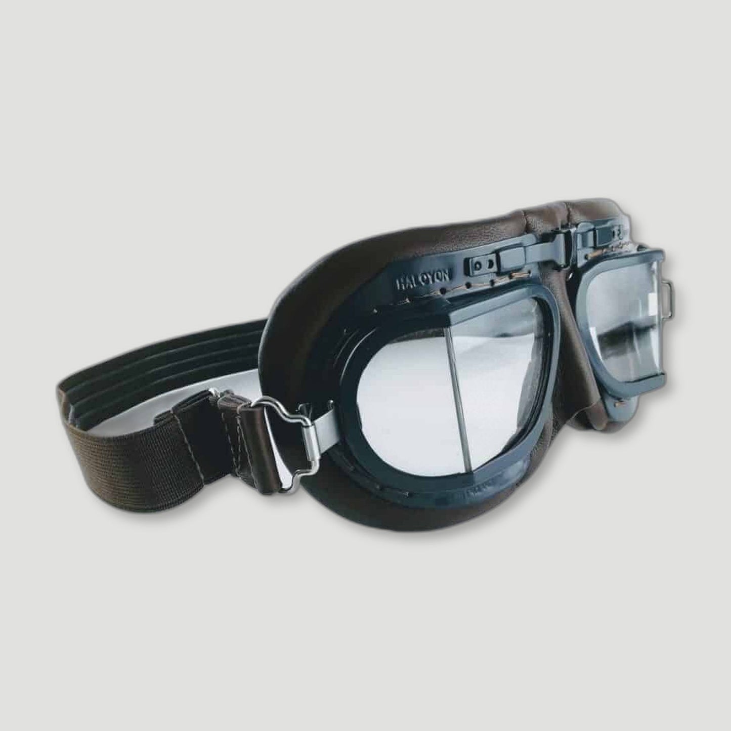 Side view of MK8 RAF Replica Aviator Goggles from Halcyon - British Made Driving Goggles