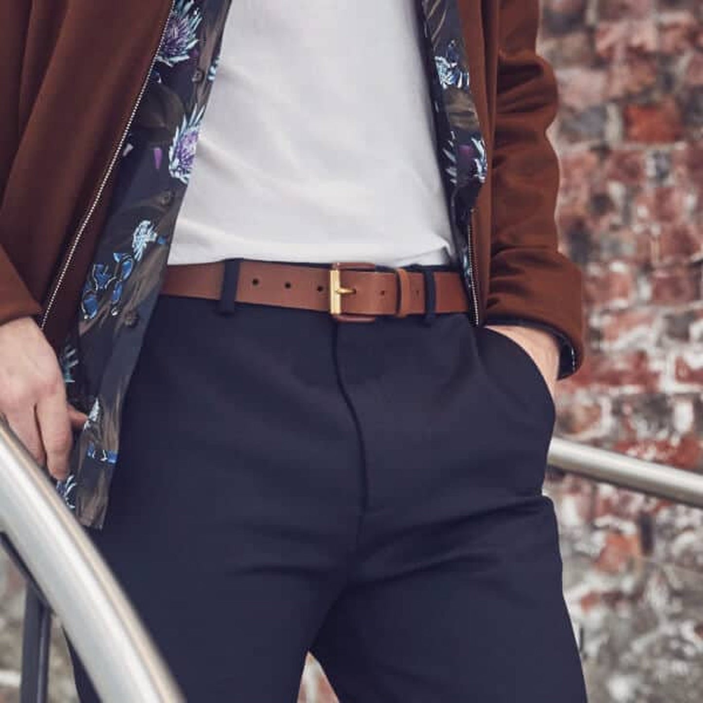 Modernist Belt - Exposed Saddle Brown/Brass