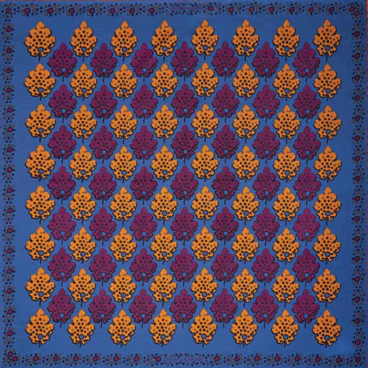 Motif Silk Pocket Square - Blue, Burgundy & Gold