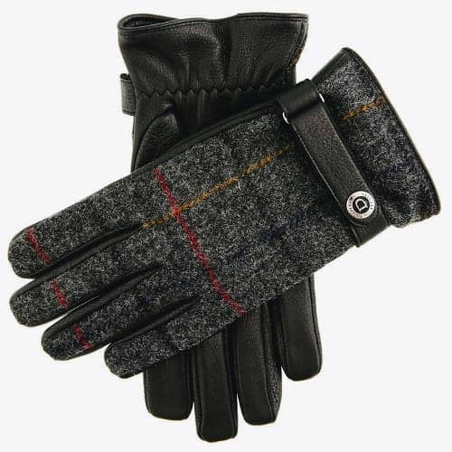 Muncaster' Black and Charcoal Tweed Gloves