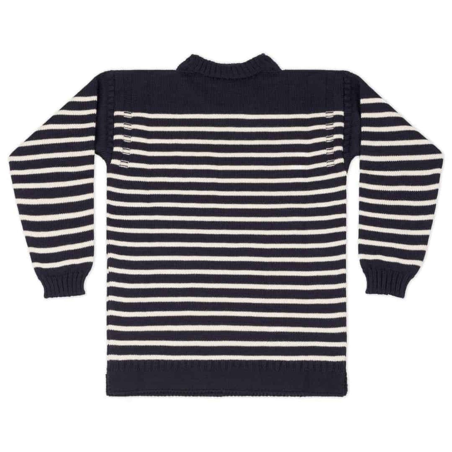 NAVY AND CREAM STRIPES TRADITIONAL GUERNSEY JUMPER