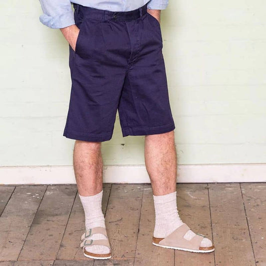 Navy Cotton Drill Shorts