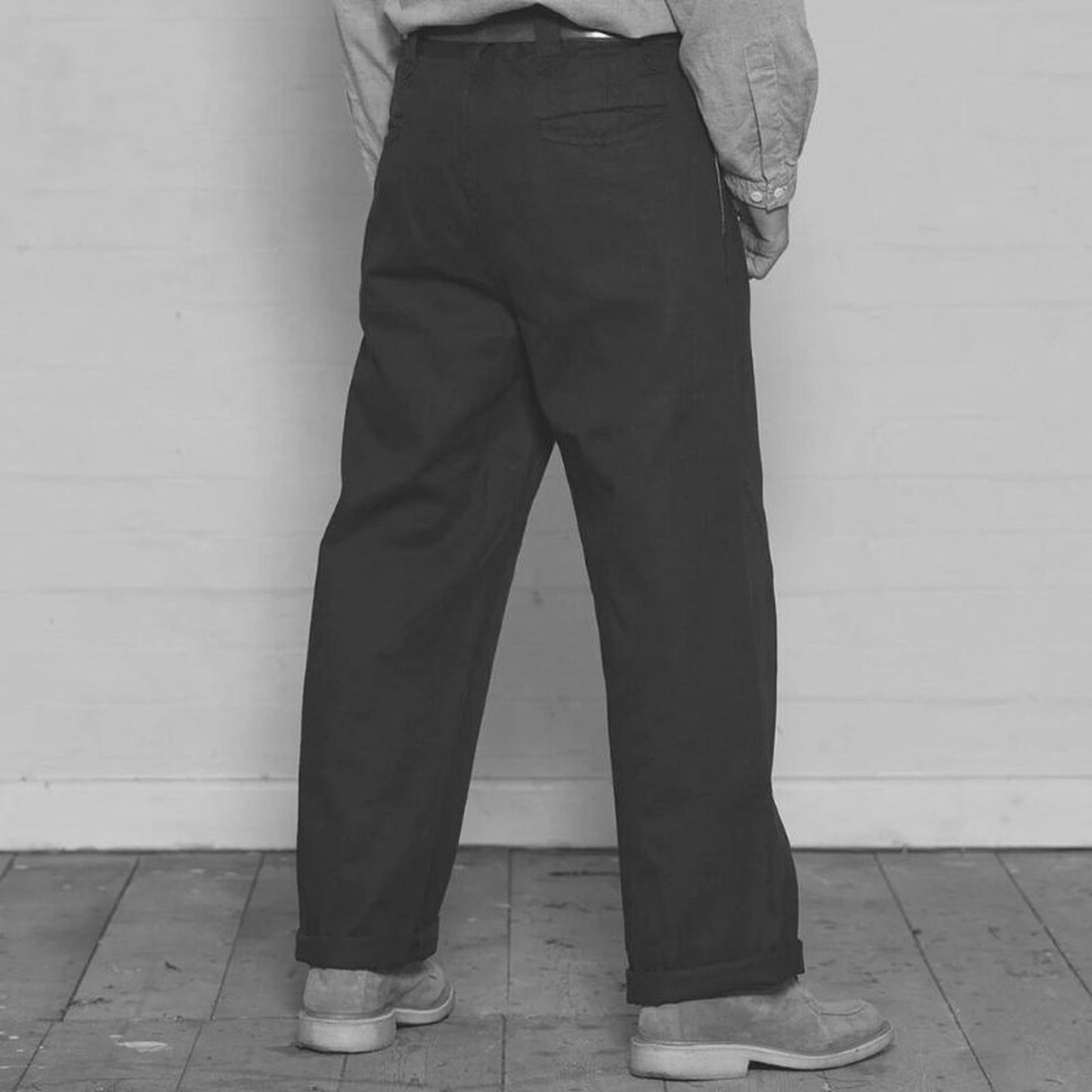 Navy Cotton Work Trousers