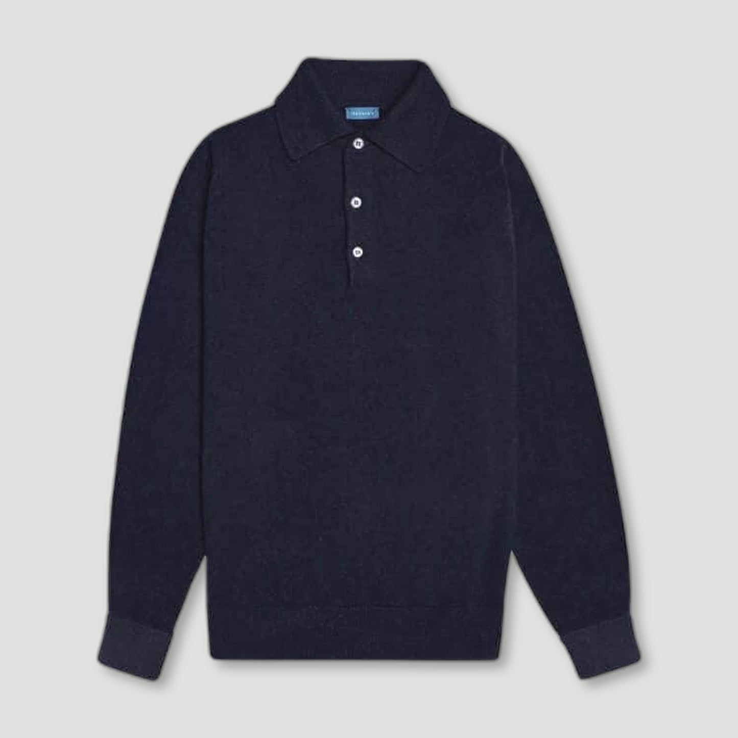 Navy Kelly Long Sleeve Sports Collar Jumper from Malloch's - British Made Wool Jumpers