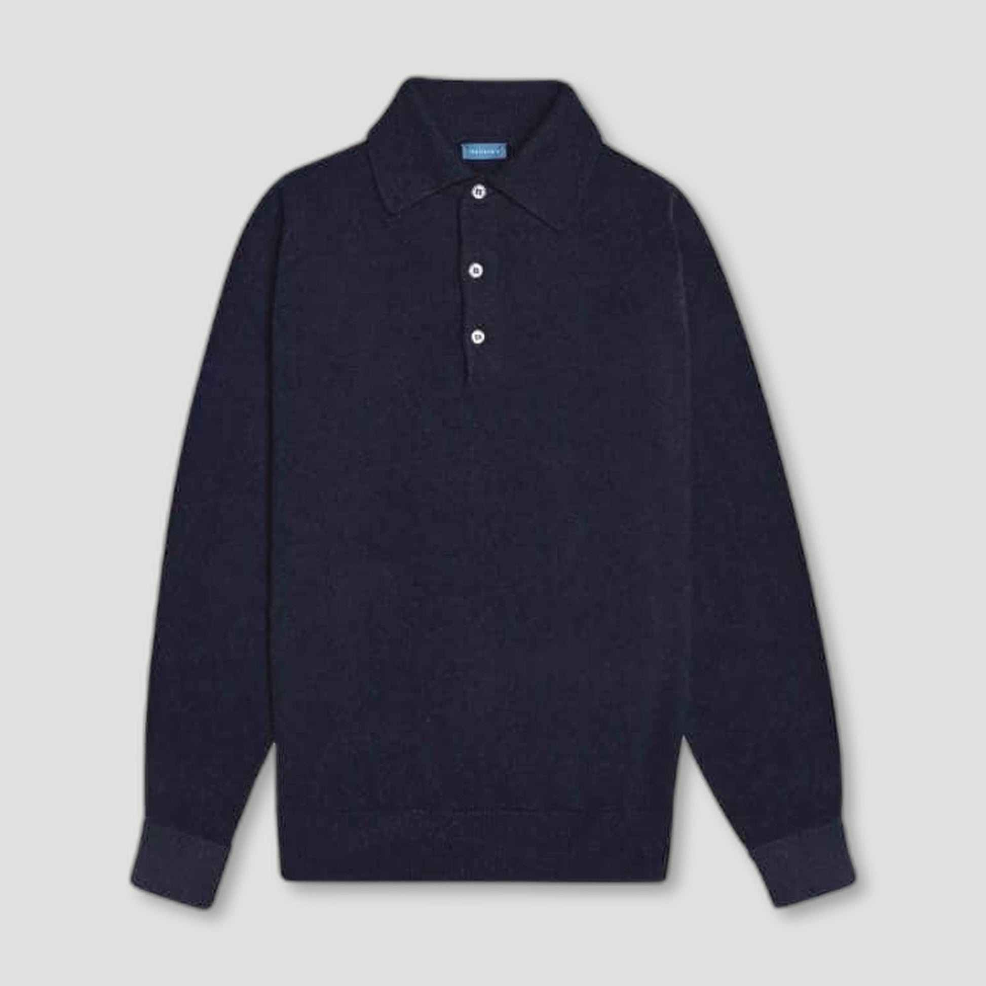 Navy Kelly Long Sleeve Sports Collar Jumper from Malloch's - British Made Wool Jumpers