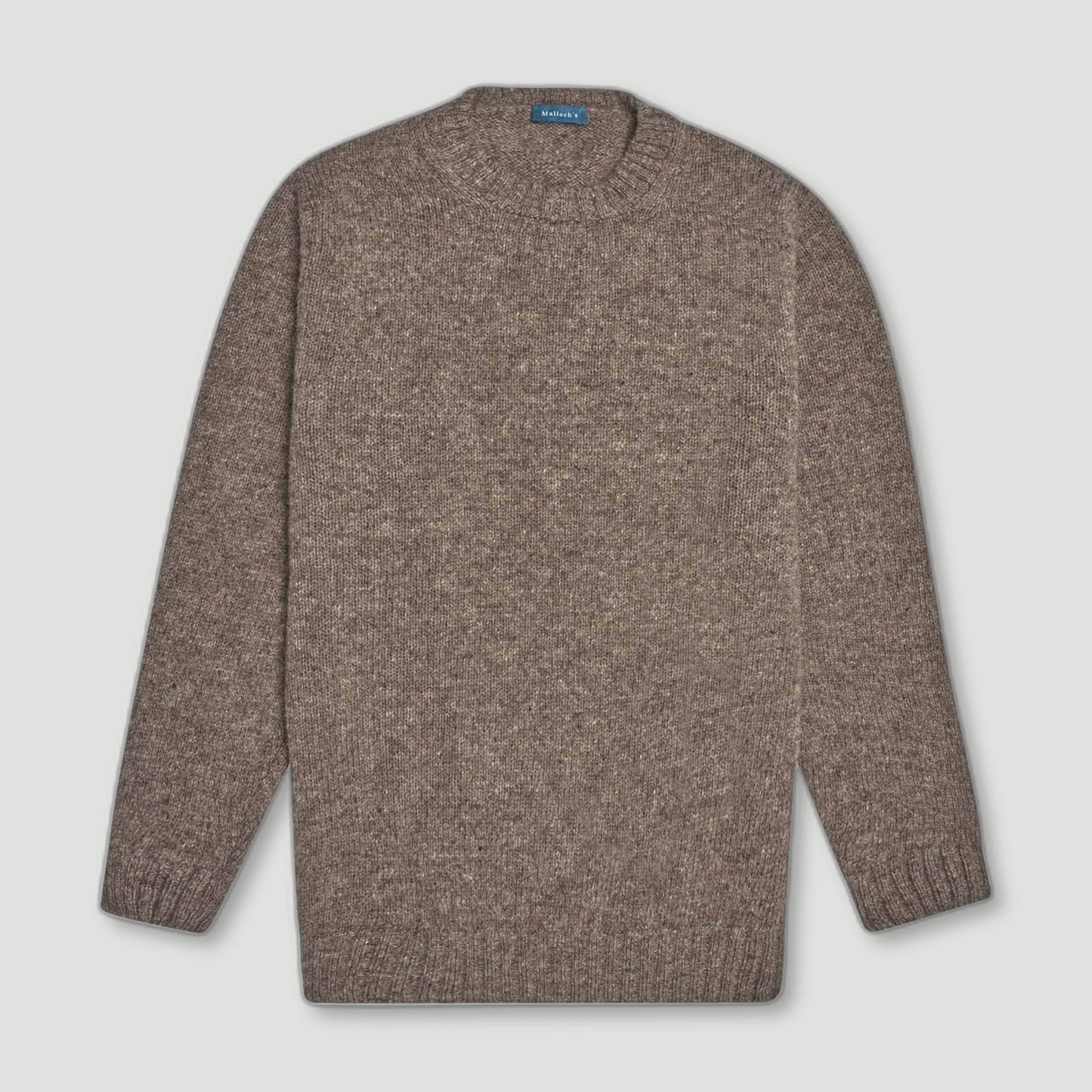 Nutmeg Wreay Shetland Wool Crew Neck from Malloch's - British Made Wool Jumpers