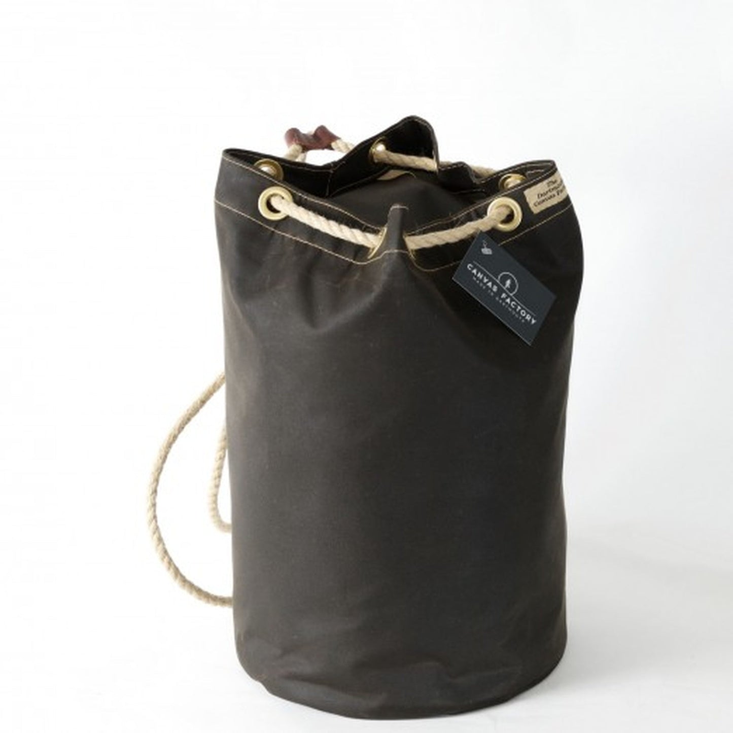 OLIVE WAXED COTTON DUFFEL BAG