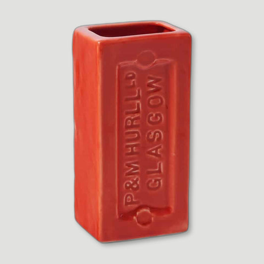 Angled view of Orange Glasgow Brick Vase from Stolen Form - British Made Vases & Homeware