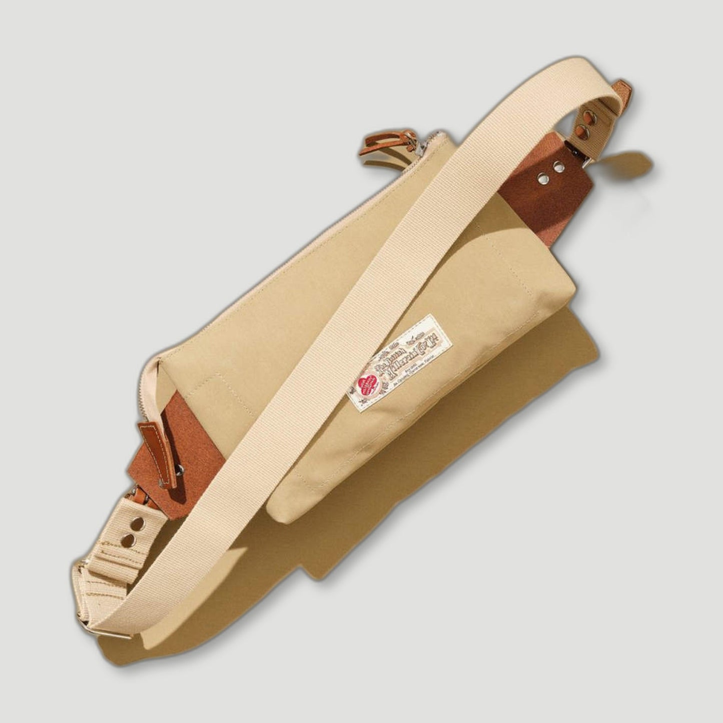 Back view of Owlpen Scout Taupe Sling Bag from Portamus - British Made Bags