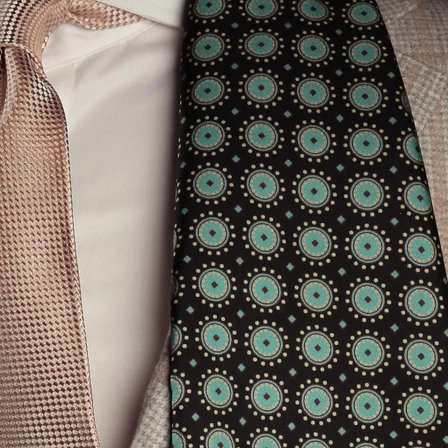 Palm and Bees Black Silk Fringe Scarf