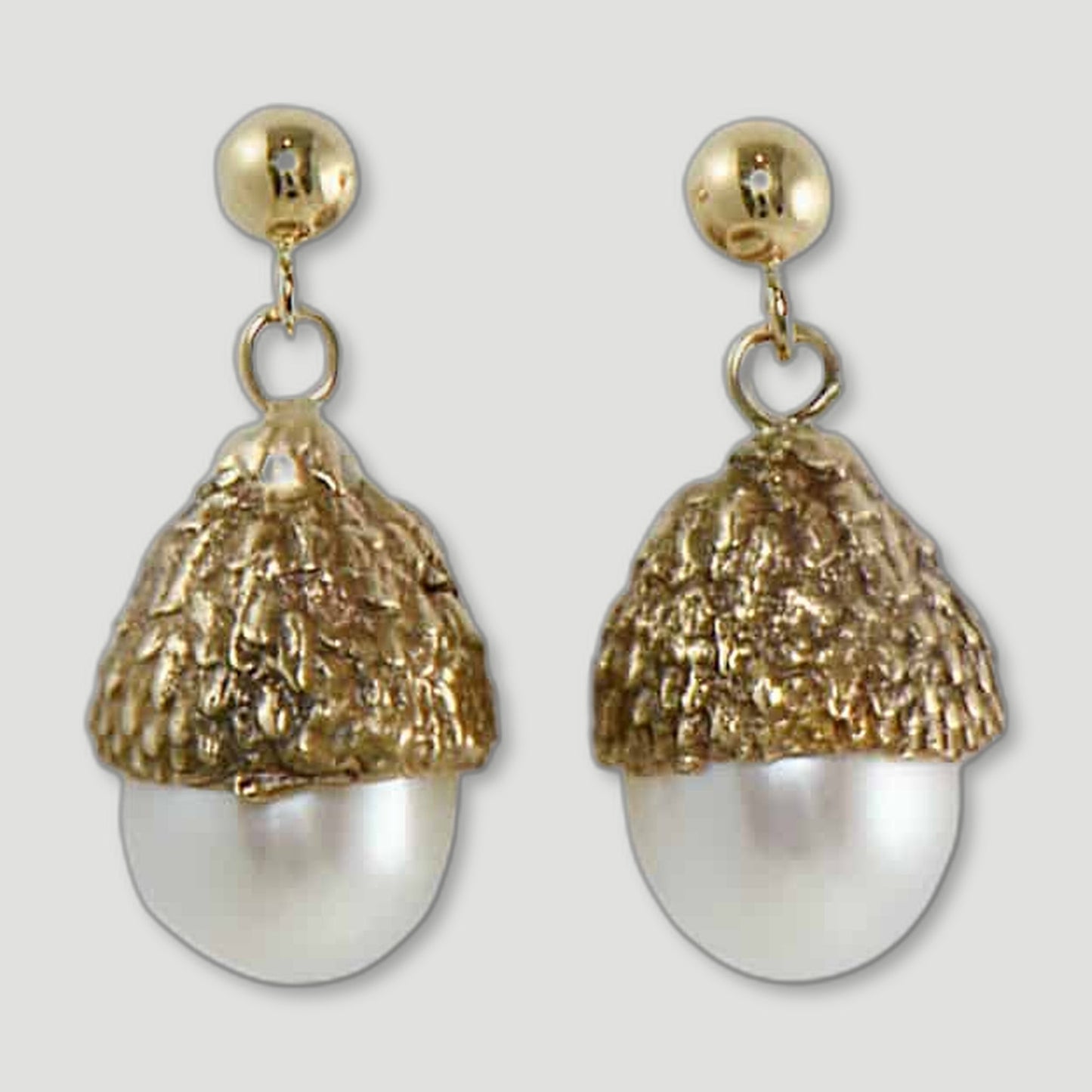 Pearl Acorn Earrings from Issy White - British Made Women'S Jewellery