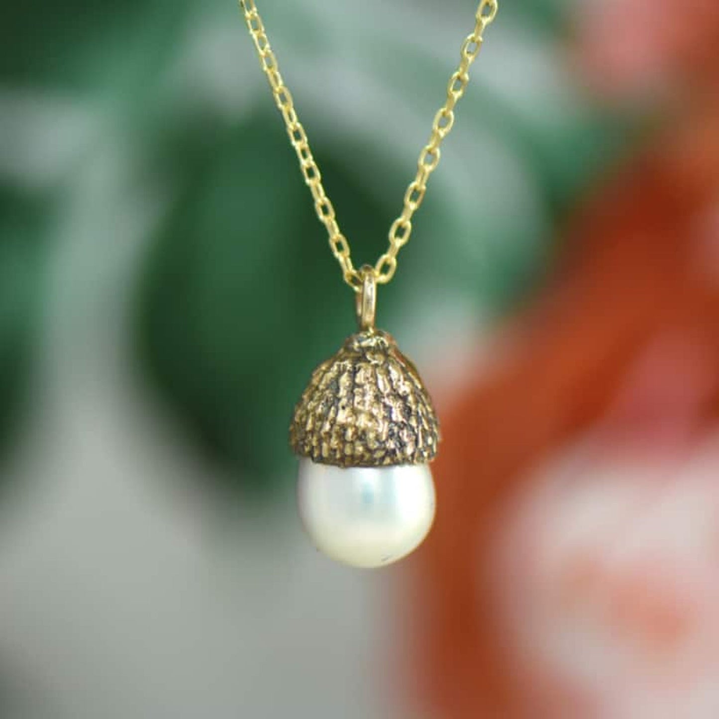 Pearl Acorn Necklace