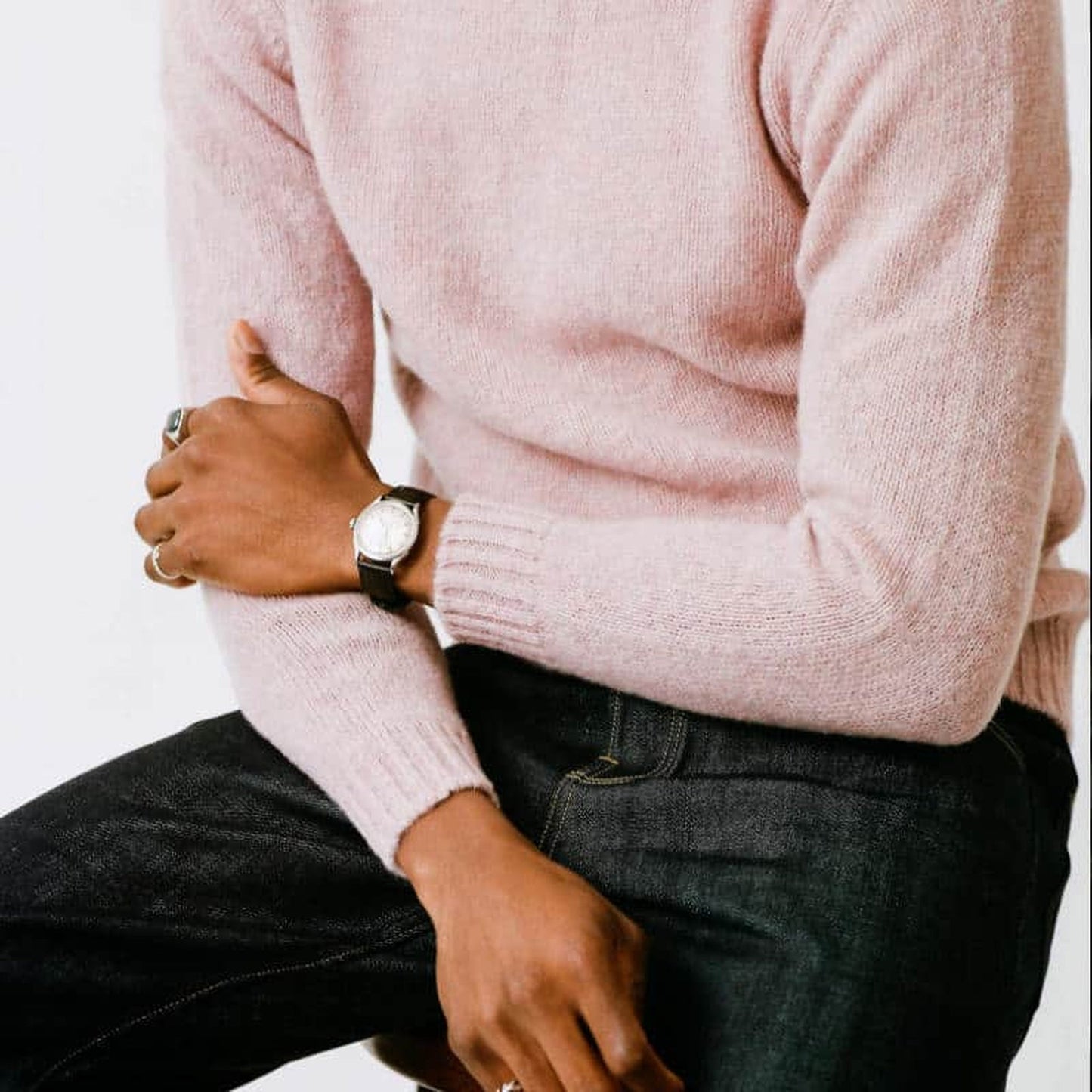Pink Wreay Shetland Wool Crew Neck