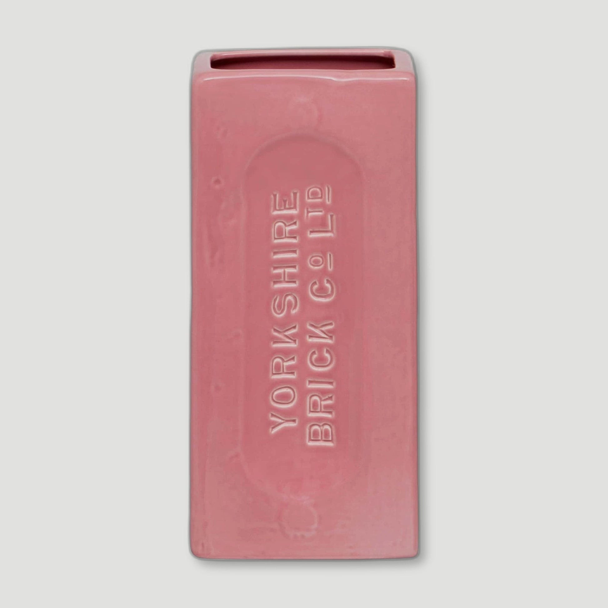 Front view of Pink Yorkshire Brick Vase from Stolen Form - British Made Vases & Homeware