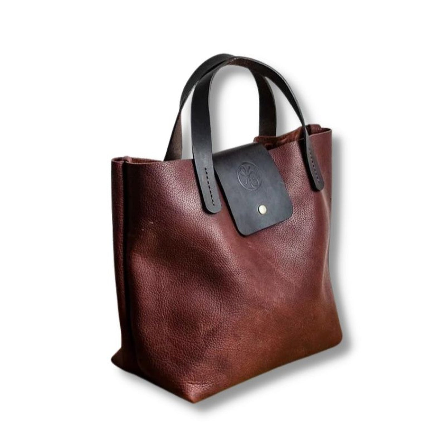 Raisin Bison Leather Tote Bag