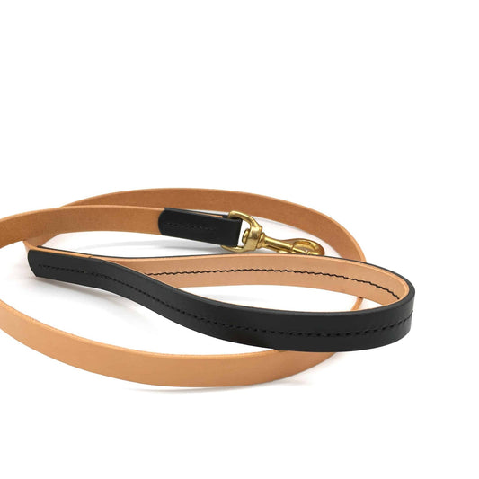 Raven Black Leather Dog Lead