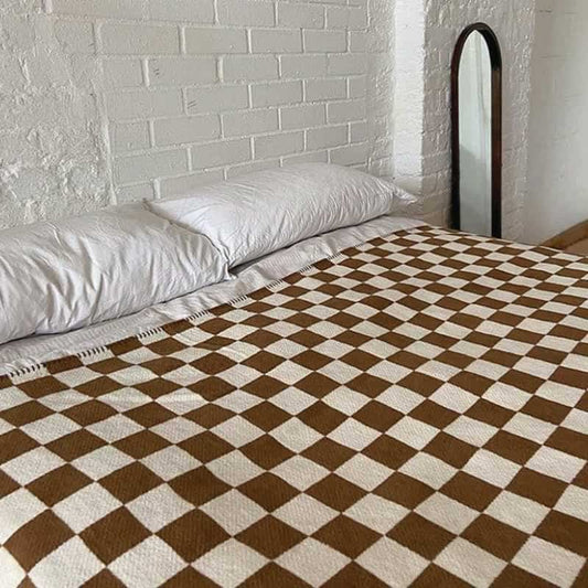 Recycled Cotton Sona Throw - Coffee